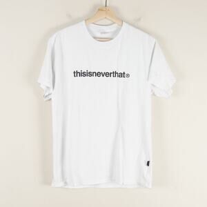 thisneverthat White Print Short Sleeve Cotton Tee Mens Sz M